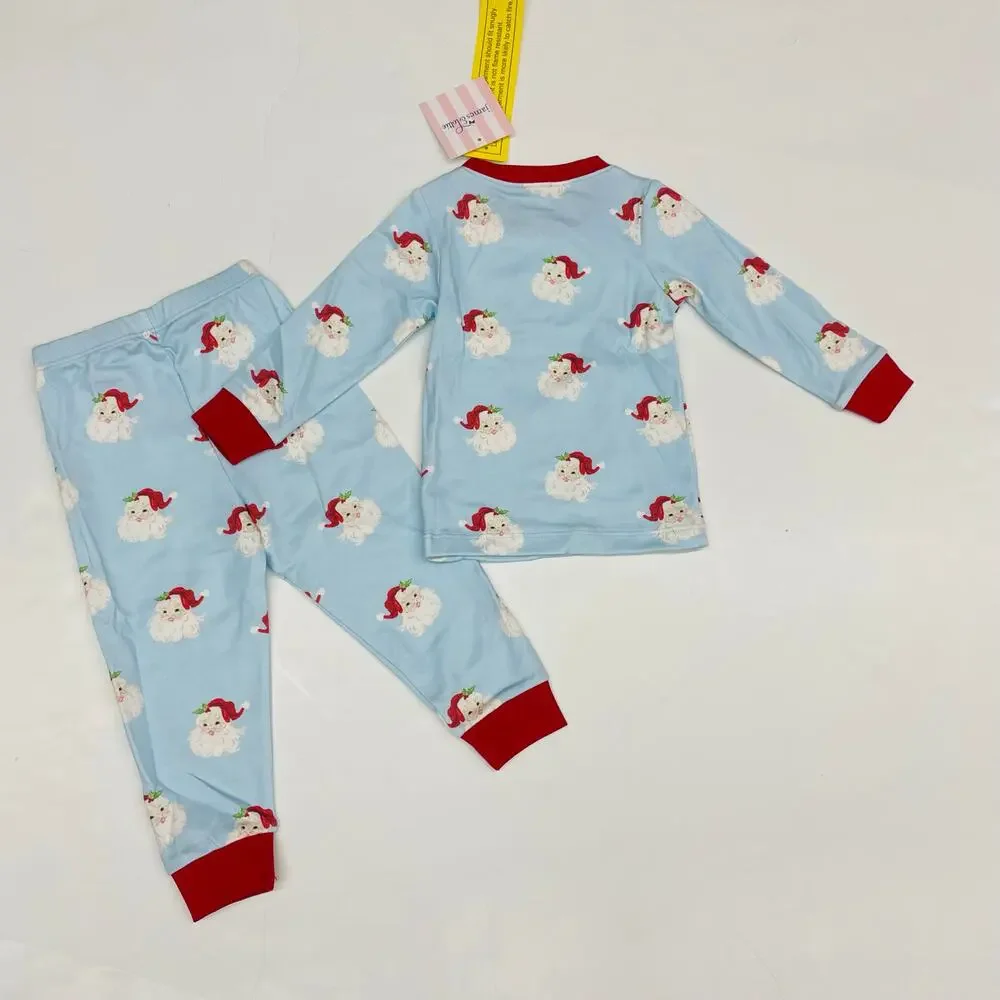 NWT James & Lottie 24M Boy Santa PJs in Blue